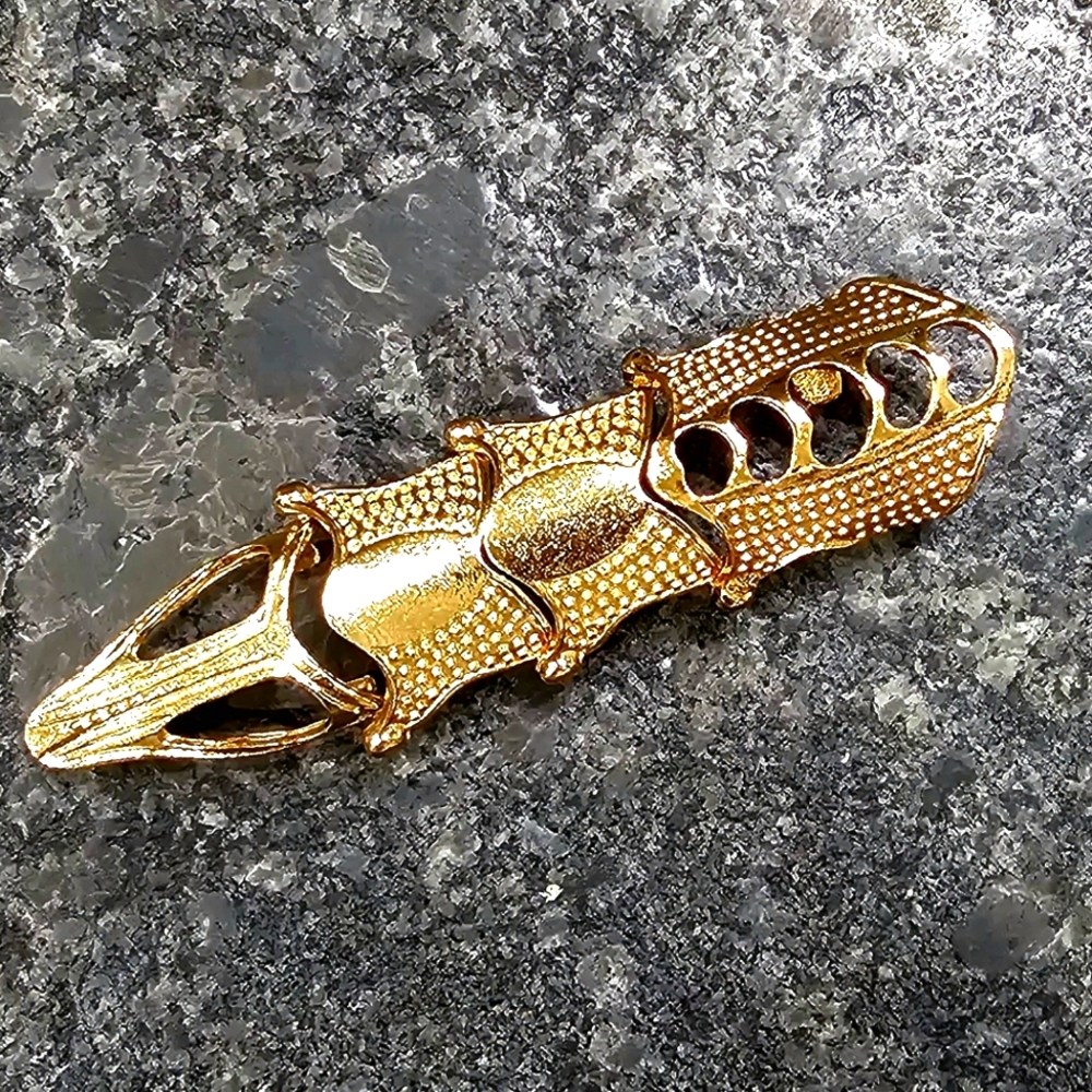 Hand Crafted Gold Finger Armor Ring Accessory